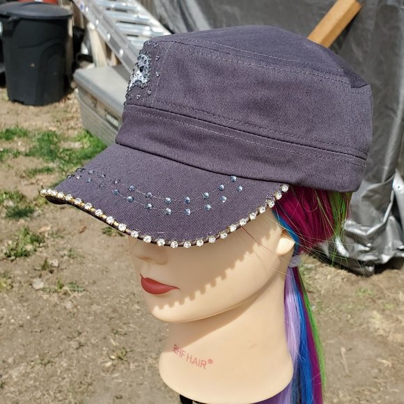 Ladies Gray Dolphin BLING Hat NEW - Picture 3 of 4
